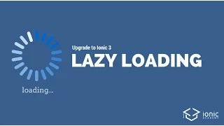 Upgrade to Ionic 3 Lazy Loading