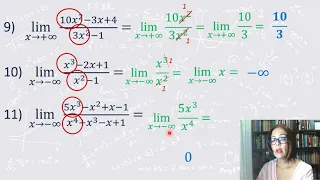 LIMITES NO INFINITO - Resolução de Exercícios