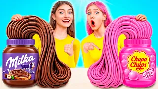 बबल गम vs चॉकलेट खाना चुनौती | अद्भुत रसोई युक्तियाँ Mega DO Challenge