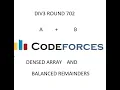A B DENSED ARRAY BALANCED REMAINDERS DIV3 CODEFORCES