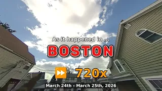 Daily Time Lapse of the Boston Weather 180 4k Sky Cam March 24th - 25th 2026 720x Beta