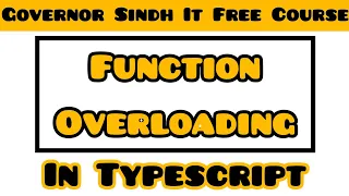 Function Overloading in Typescript Typescript Tutorial Governor s IT Initiative