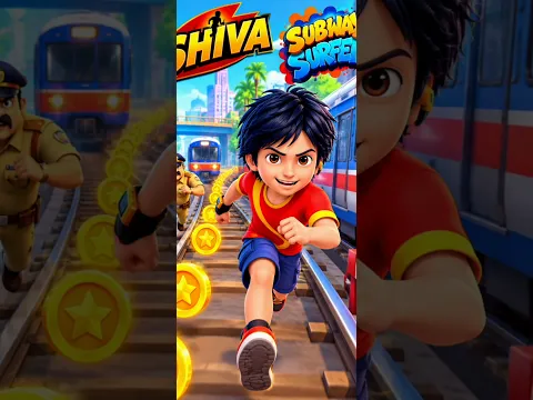 Shiva Cartoon Subway Surfers Run - Kids Gaming #Shorts #Shiva #SubwaySurfers