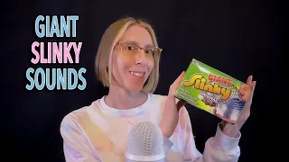 ASMR Giant Slinky - whispering metal sounds clinking slo-mo
