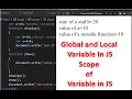 Global Variable in JavaScript Scope of variable in JavaScript JavaScript Tutorial Hindi part 11