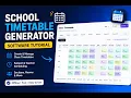 AI Timetable Generation Software for Schools