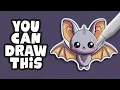 Drawing a Cute Bat with Sticker Effects in Procreate