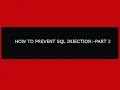 How to prevent SQL Injection in PHP - PART 2