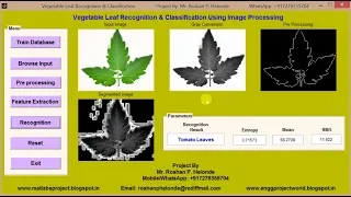 Vegetable leaf Recognition using Image Processing Matlab project code