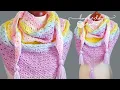 Crochet Fantail Shell Stitch Triangle Shawl Scarf