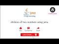 Division of two numbers using java virtual - code
