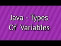 Java Types of Variables