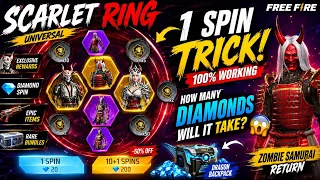 I Got the Zombie Samurai in 1 SPIN?! 😱🔥 | Scarlet Ring Luck Royale | Free Fire