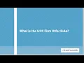 What is the UCC Firm Offer Rule