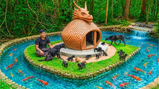 I Built a Giant Dragon House for a Dog Family With 8 Puppies! 🐶🐉