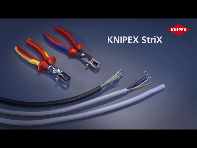 Pince à dénuder et coupe-câbles StriX, chromée, conducteur Ø50 mm, VDE 1000V manche jaune et rouge 180 mm, Knipex - K1366180
