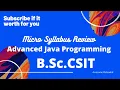 Advanced Java Programming Micro Syllabus Review Series Plan Java CSIT