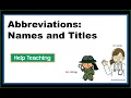 How to Abbreviate Names and Titles English Spelling Abbreviations Lesson