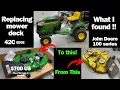 How to Install a New Mower Deck on a John Deere D100 E100 S100 Series Lawn tractor
