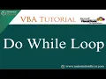 VBA Do While Loop Excel VBA Tutorial in Hindi