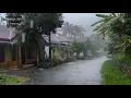 Download Lagu Heavy rain and thunder hit the Indonesian countryside||time to sleep and relax||rain video
