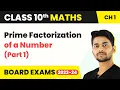 Class 10 Maths Chapter 1 Prime Factorization of a Number Part 1 - Real Numbers 2022-23