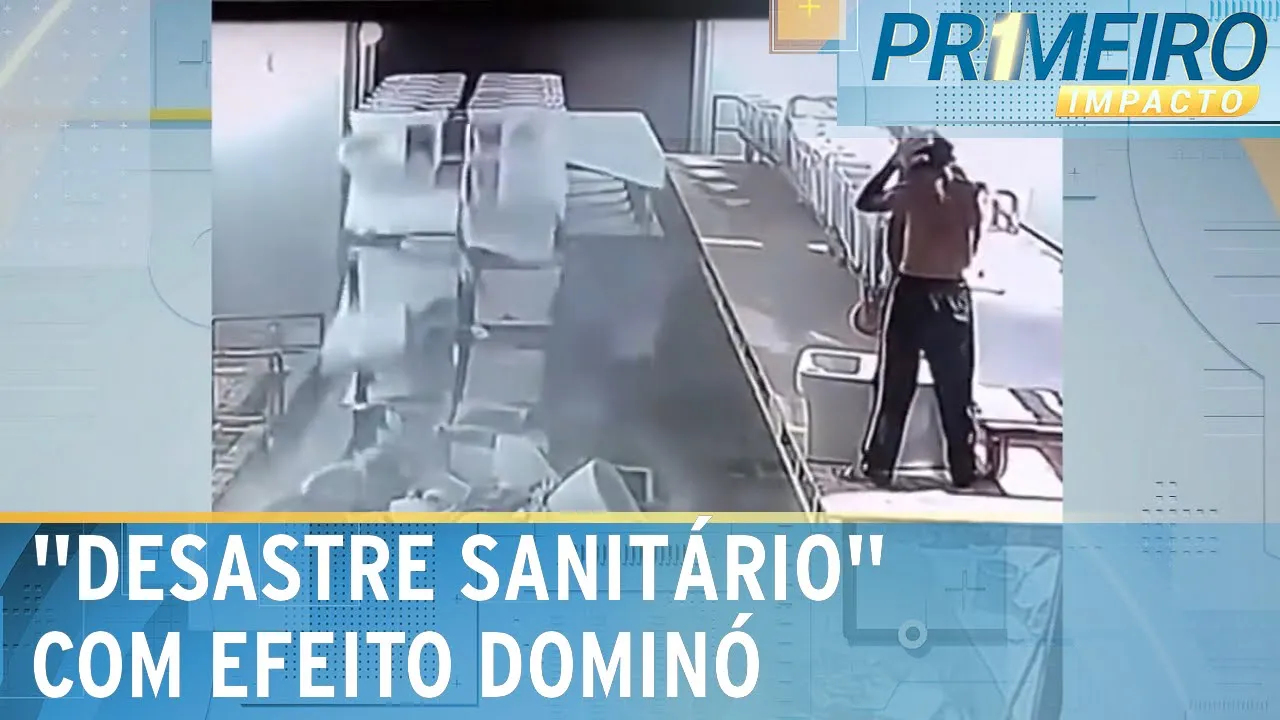 Funcionários tiram vaso sanitário de estoque e derrubam toda estrutura | Primeiro Impacto (30/08/23)