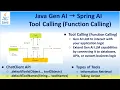 Java Gen AI Spring AI Tool Calling Function Calling ChatClient API defaultTools toolObject Names
