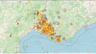 Severe thunderstorms over south France makes lightningmaps org go bonkers - 19th September 2020