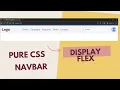 Simple Navbar Using Pure HTML CSS Flex Google Fonts Bootstrap Icons Tutorial Beginners