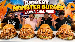 BIGGEST MONSTER BURGER EATING CHALLENGE😱MAN VS BURGER in SRILANKA 🇱🇰🔥