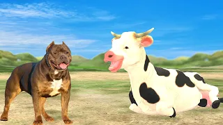 Pitbull, Lion & Cow Cartoon | Family-Friendly Animal Animation