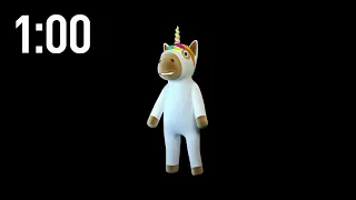 1 Minute Countdown Timer With Music Unicorn Dancing Timer 