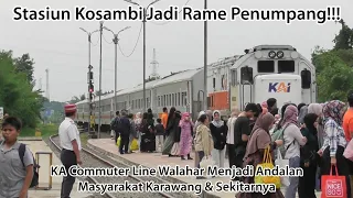 rame penumpang commuter line walahar hunting kereta api di stasiun kosambi arsip desember 2024 
