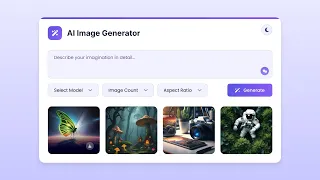 Build AI Image Generator in HTML CSS JavaScript Text-to-Image Generator in JavaScript