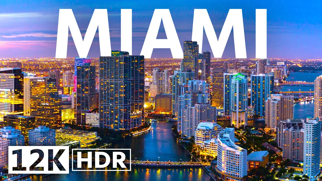 Miami, Florida 12K Video ULTRA HD HDR 120 FPS • The Magic City in Drone (GTA 5)