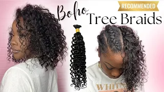 My first time Trying Cornrow Tree Braids Boho Bob Style Ft Eayon Hair