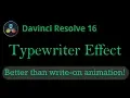 Davinci Resolve 16 Typewriter Effect