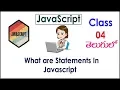 What are Statements In Javascript s In Telugu 04 I JavaScript Tutorial I Course I Training