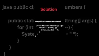 Java For Loop Exercise Print Reverse Number From 10 to 1