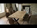 Artwood Solid Mango Dining Table Valencia Leather Chairs Luxury Dining Set