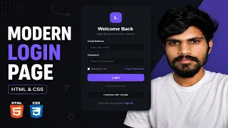 Modern Login Page Using HTML CSS Responsive Login Form Beginner Project
