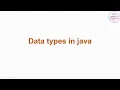 Data Types in Java Primitive Non-Primitive Data Types Explained in Hindi Java Tutorial