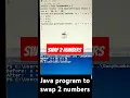 Swapping Two Numbers A Java Program