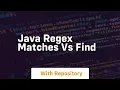 java regex matches vs find