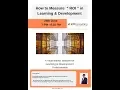 KPI Consulting - How to Measure ROI in Learning Development with Mr Srikanth Simhadri