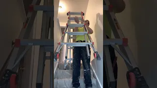 Using a Little Giant on Staircase For Painting