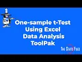 How to do a 1 sample t-test hypothesis test for the mean using Excel Data Analysis ToolPak t-test