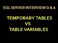 Temp Table vs Table Variable in sql temporary table vs table variable Part 27