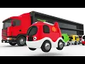 Colors for Children to Learn with Truck Transporter Toy Street Vehicles - Educational Videos